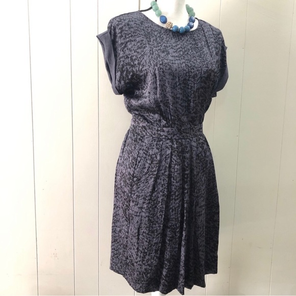 REBECCA TAYLOR Sz S Silk Blue Shortsleeve Dress - Picture 5 of 11